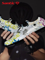 Santic Sen Getaway New Products Professional Men And Women Road Riding Lock Shoes Bike Nylon Bottom Hard Bottom Locking Shoes