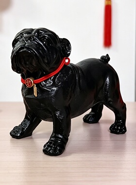 黑狗模型假狗柴犬仿真狗摆件小狗