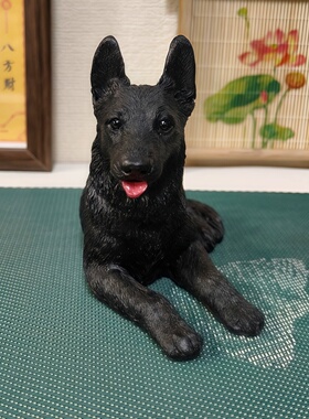 树脂仿真狗黑狼狗黑狗车载小模型