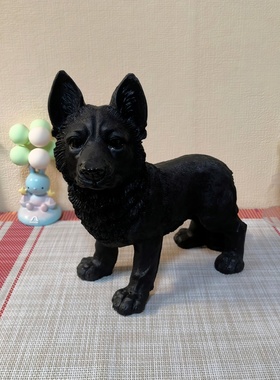 狼狗一对公母摆件旺财祈福摆件