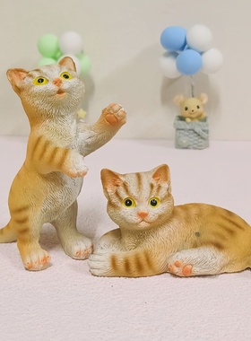 树脂小猫动物摆件治愈系可爱模型