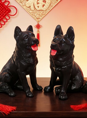 树脂小黑狗狼狗模型摆件仿真狗
