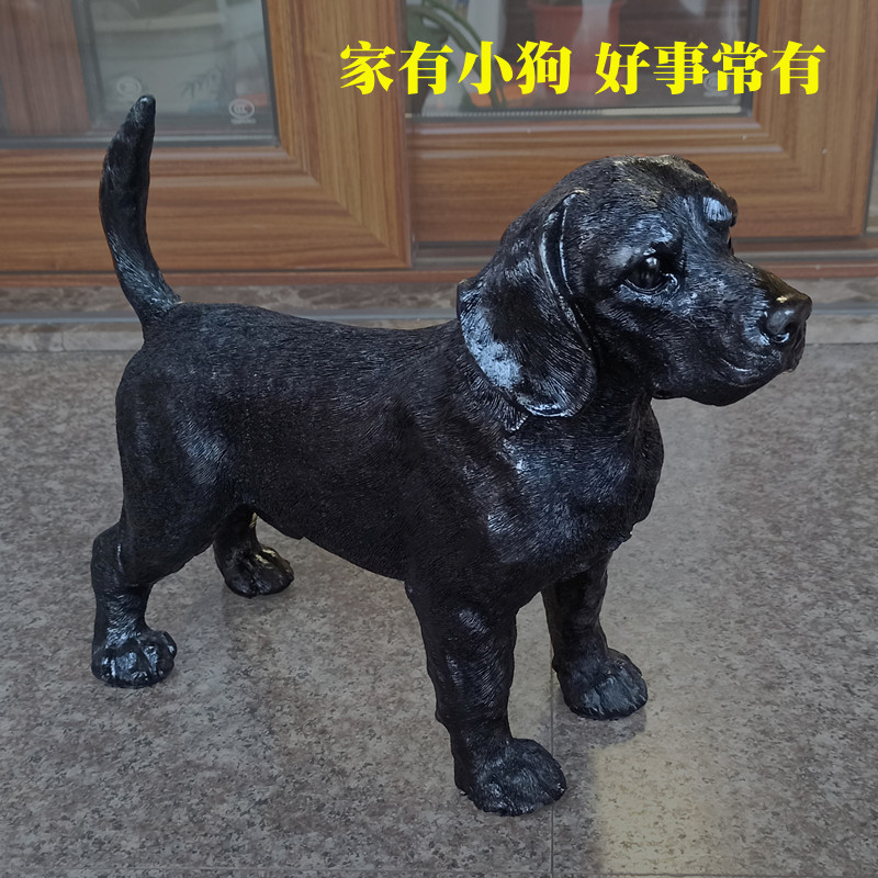 新品比格犬模型斑点狗宠物店饰品黑狗仿真狗家居树脂假狗桌面摆件