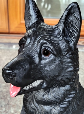 树脂旺财家庭客厅高级感黑狗一对