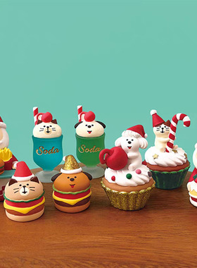 圣诞猫摆件DIY装饰礼品圣诞老人麋鹿雪橇ZAKKA树脂工艺品雪人摆件