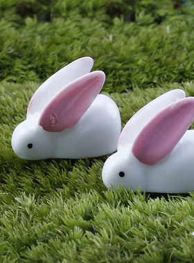 diy兔子苔藓微景观玩具装饰摆件