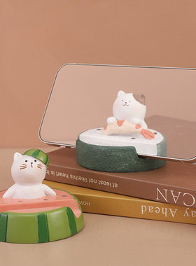 小猫咪西瓜卡通趣味桌面手机装饰支架