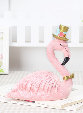 ins火烈鸟情侣道具树脂结婚礼物