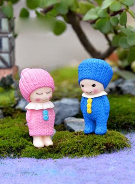 diy苔藓微景观公仔多肉蛋糕摆件