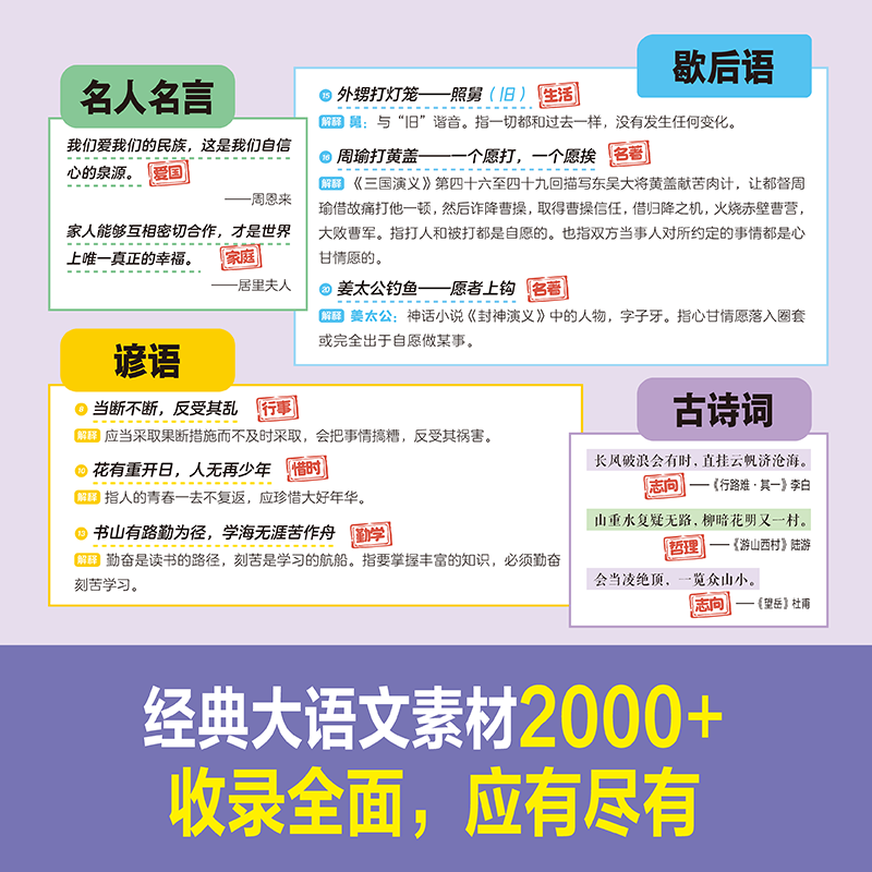 2025版开心一查就有的作文素材词典小学生大语文作文素材金句八百例万能作文素材词典好词好句好段积累彩图写作阅读故事小初中通用