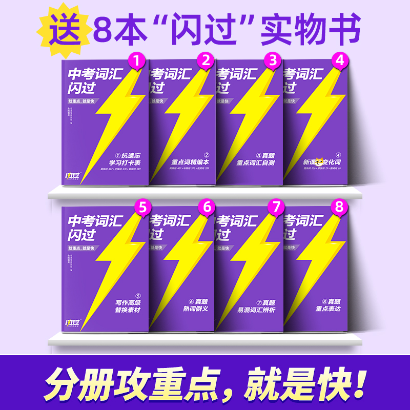 中考词汇闪过2024初中英语单词大全突破必考考纲高频词汇手册人教版初三四轮复习资料书乱序版核心必备词典初中3500词必背语法全解-图0