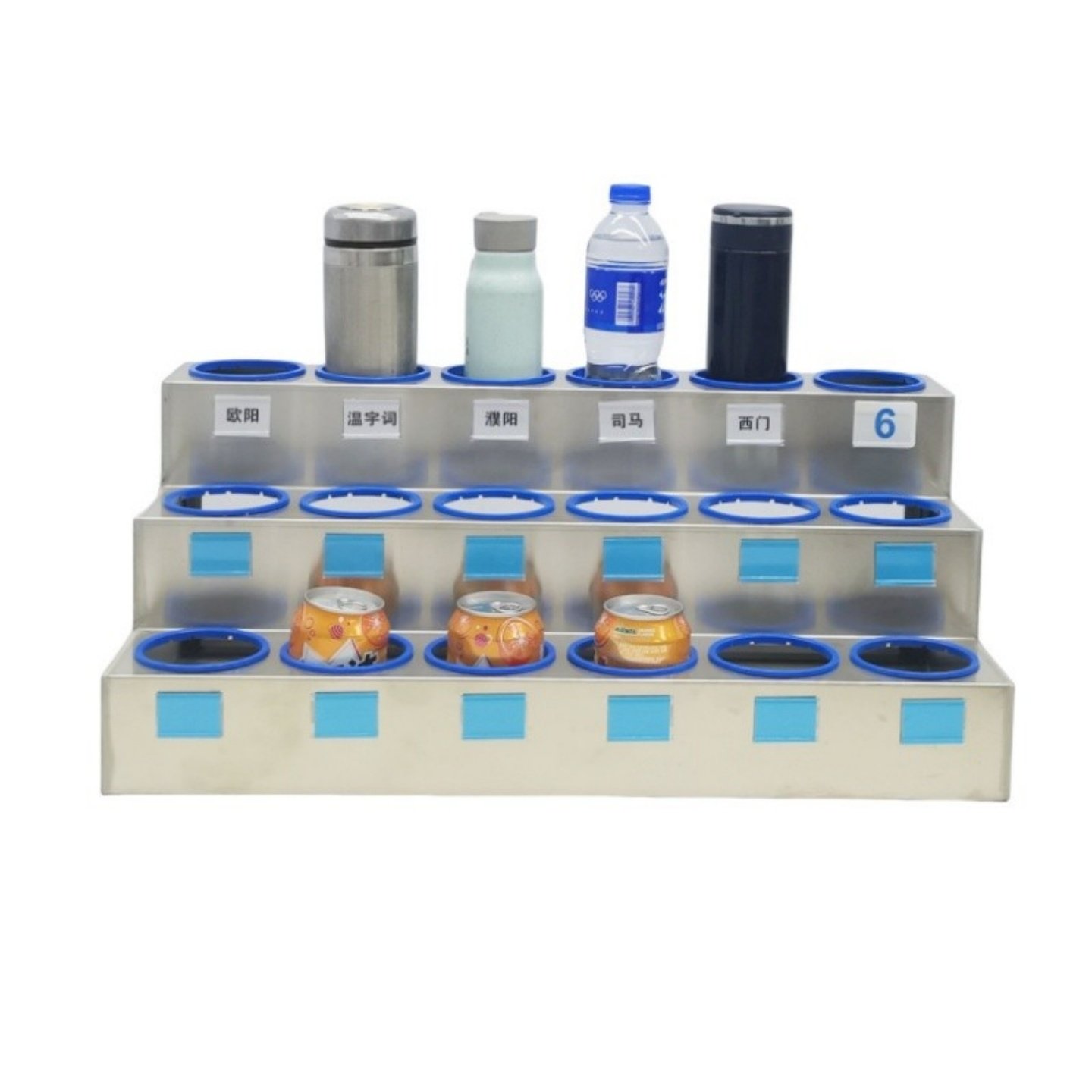 经纬桌面不锈钢车间员工水杯架子置物架工厂单位办公室茶杯放置架 - 图3