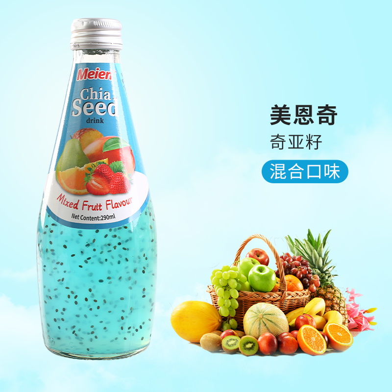 泰国进口Meien美恩奇亚籽果汁290ml*10瓶混合口味芒果汁饮料包邮-图2