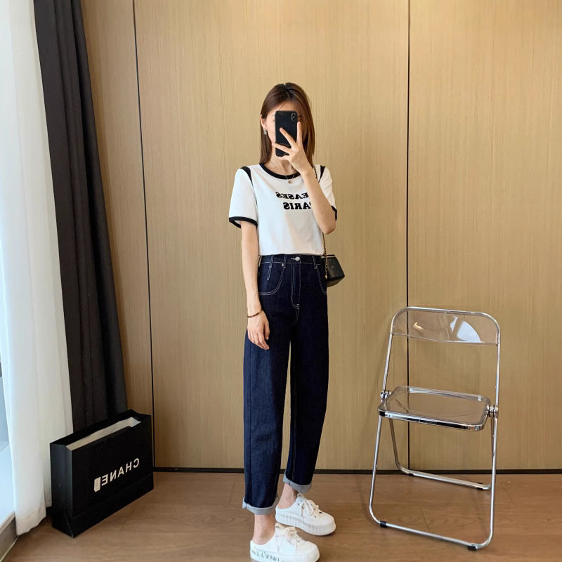 巨显瘦梨形不易褪色蓝深蓝色百搭高腰牛仔裤女薄款早秋款,淘宝优惠券,粉丝福利购,淘宝优惠卷