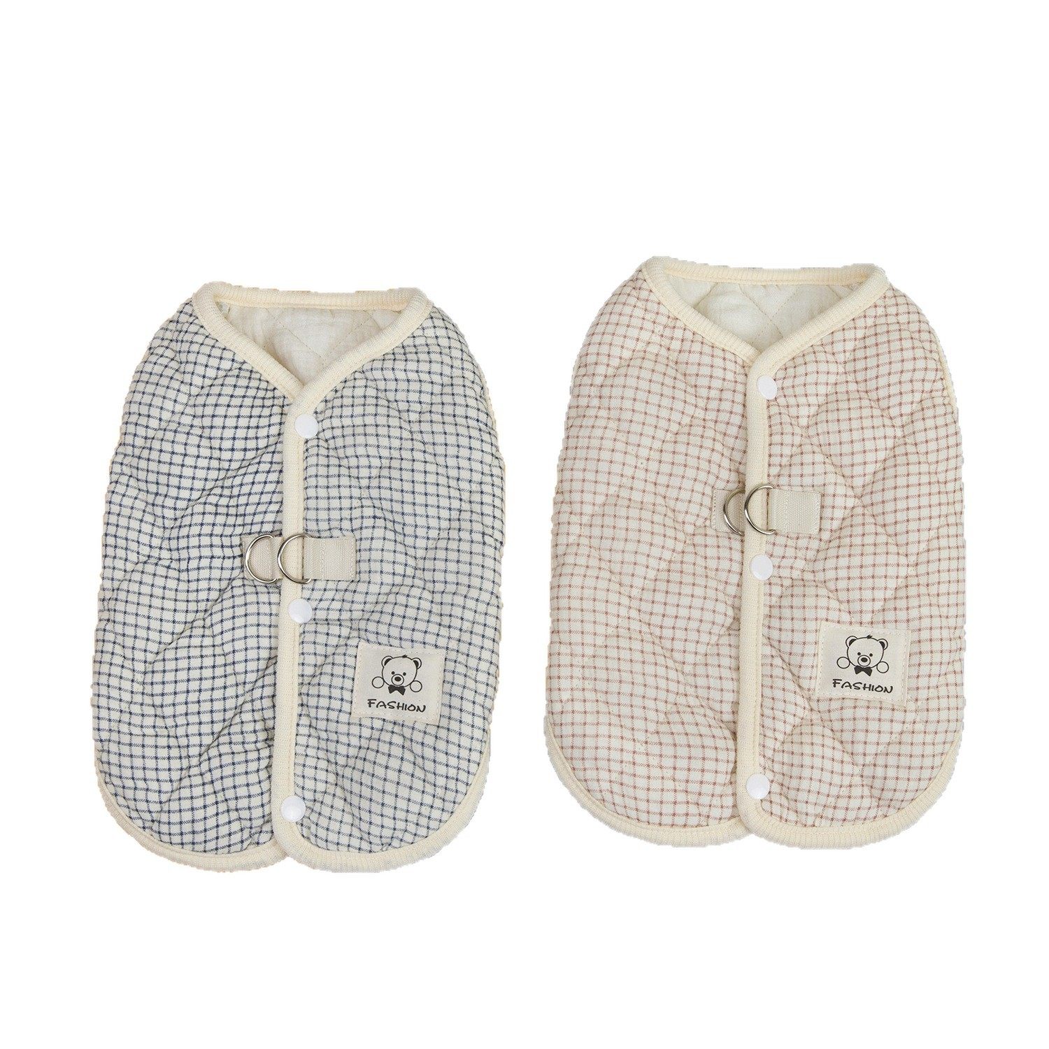 狗狗秋冬衣服背扣可牵引宠物服装猫咪衣服泰迪比熊25格子棉纱背心,淘宝优惠券,粉丝福利购,淘宝优惠卷