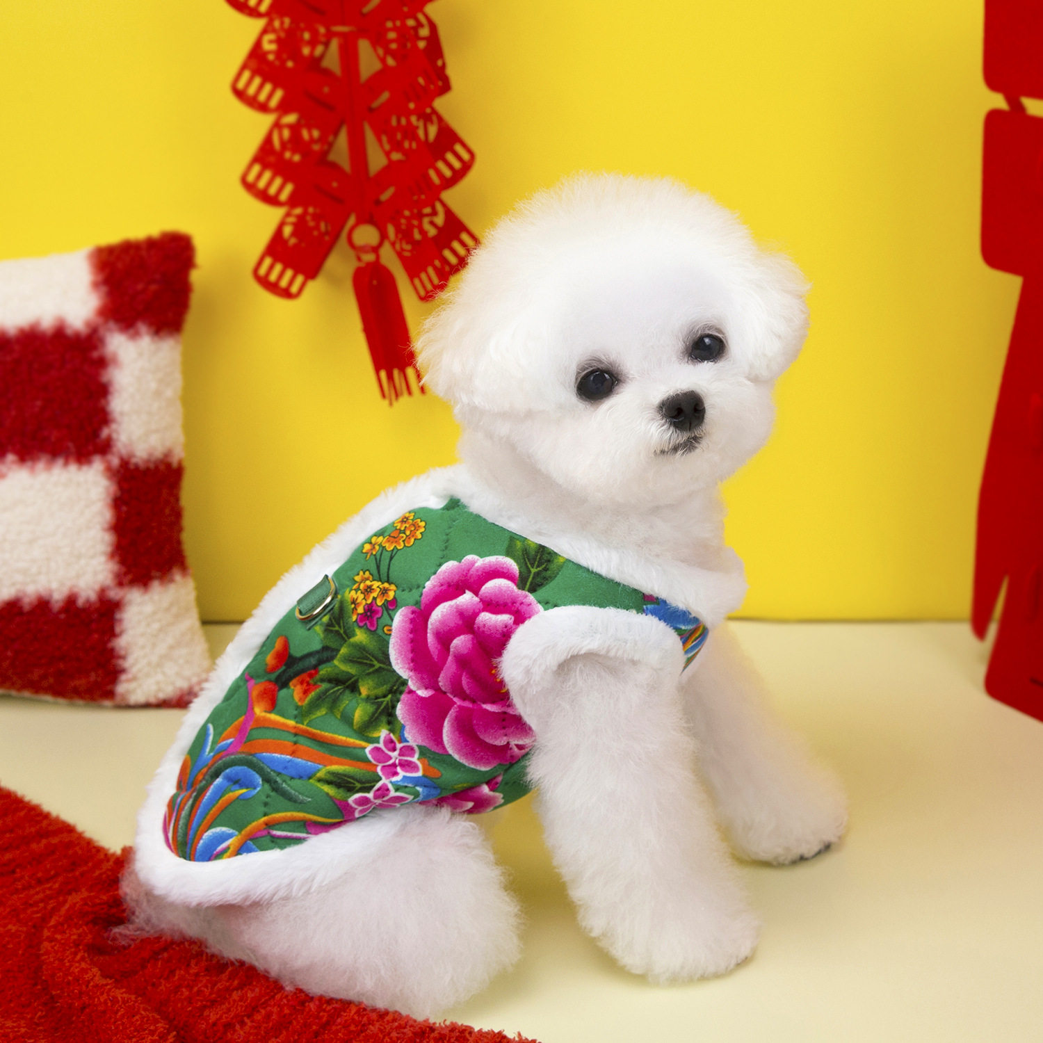 网红狗衣服背扣宠物服装小型犬猫咪泰迪秋冬保暖25东北大花棉背心,淘宝优惠券,粉丝福利购,淘宝优惠卷