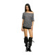 FDR official store striped blouse with off-shoulder short sleeves