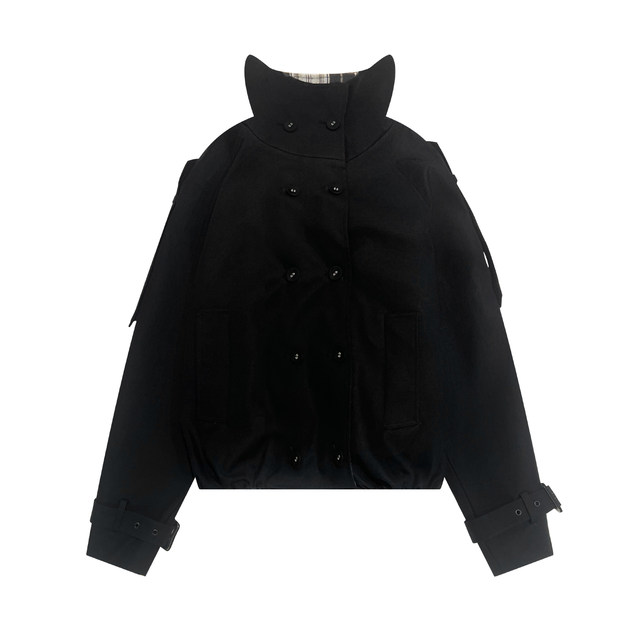 FDR official store lapel double-breasted patchwork trench coat