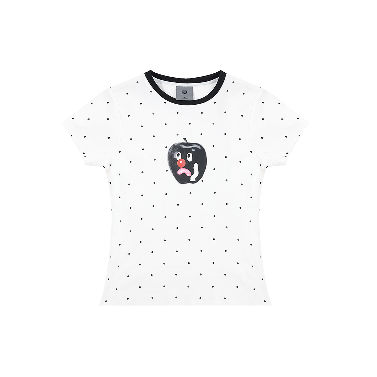 FDR官方店 不高兴苹果修身短袖t恤女夏季波点撞色辣妹显瘦上衣,淘宝优惠券,粉丝福利购,淘宝优惠卷