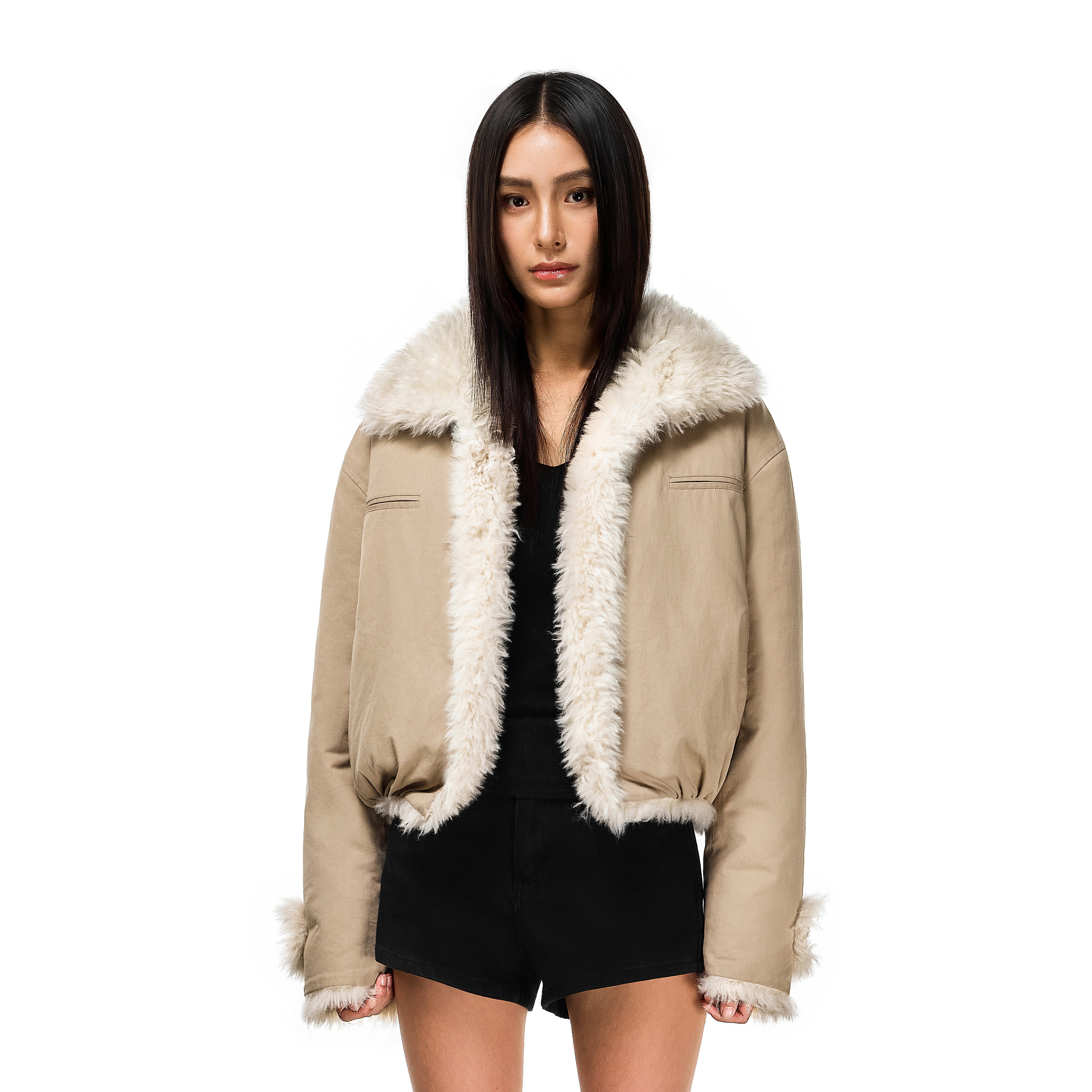 FDR 双面穿超火座山雕夹克软糯保暖短款羊羔绒毛毛外套女2025新款,淘宝优惠券,粉丝福利购,淘宝优惠卷