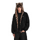 FDR cotton-padded jacket thickened couple hooded leopard print cotton jacket
