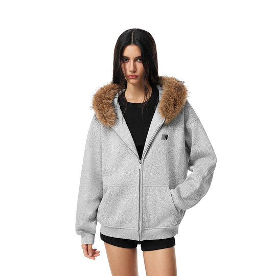 【景研竣同款】FDR 美式复古毛领开衫连帽卫衣外套男女秋季上衣