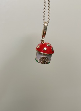 叛逆千金风樱桃咖啡熊城堡项链女可爱甜美气质时尚可爱毛衣链气质