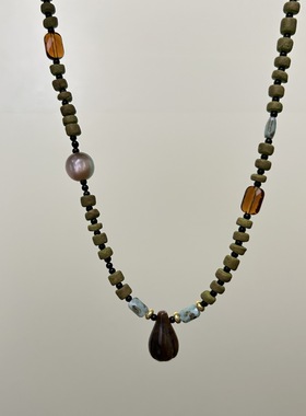 浅紫色珍珠项链圆珠串珠锁骨链叠戴小众设计高级感简约百搭气质女