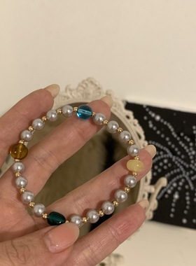 饰品珍珠气质简约百搭串珠手串2025秋冬新款叠戴手串