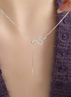 925银法式宫廷风灵蛇精致锁骨链