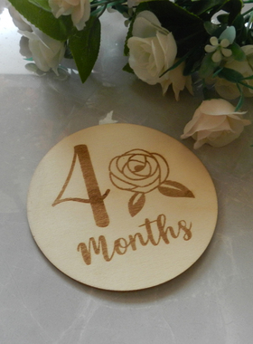 ins北欧宝宝拍照卡片出生月份天数生日纪念拍照卡片木制摆件