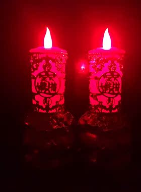 LED镂空闪烁节能环保蜡烛旺财招财家用长明灯