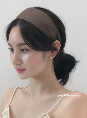 韩国博主同款夏季薄款棉麻质感宽发箍百搭舒适压发头箍发卡女