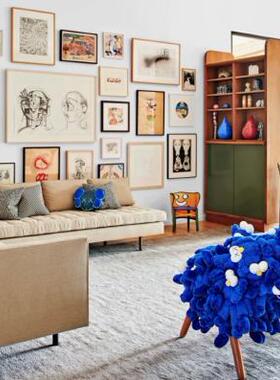 创意KAWS实木装饰卡通客厅沙发