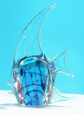 琉璃纯手工玻璃海豚装饰