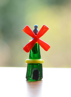 玻璃花式帆船灯塔纯手工制作摆件