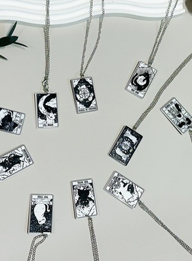 TAROT黑猫塔罗牌周边项链大阿尔卡纳女祭司星星愚者世界之轮礼物