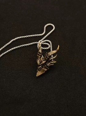 魔兽世界炉石传说周边项链死亡之翼龙小众吊坠霸气男配饰个性潮流