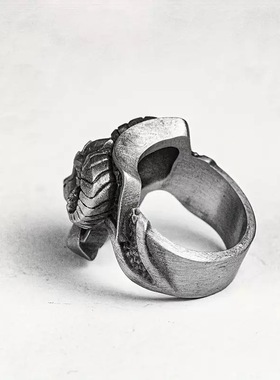 复古山羊戒指男欧美克系小众朋克风嘻哈独特指环恶魔配饰高级感