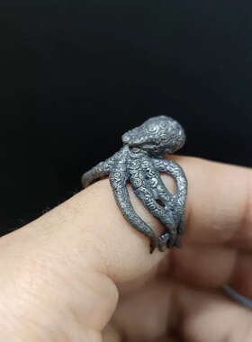 复古克苏鲁周边开口戒指章鱼触手暗黑系朋克风拉莱耶之主指环配饰