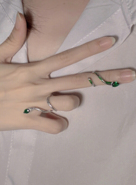 斯莱特戒指ins灵蛇法式女