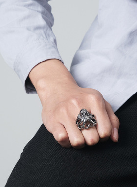 克苏鲁周边戒指复古章鱼