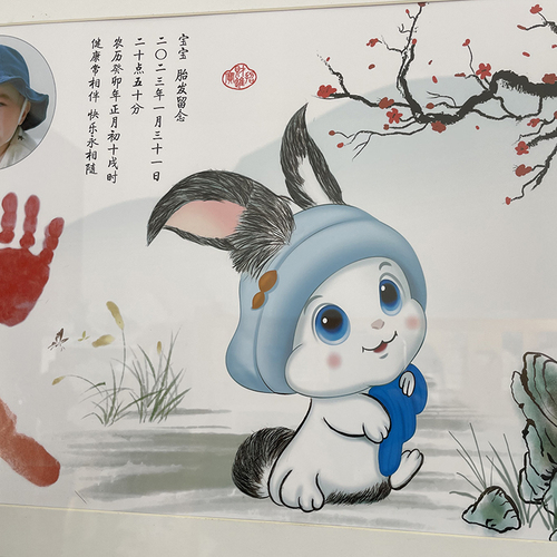 宝宝胎毛纪念品自制胎毛画diy制作定制新生儿满月礼物头发订做画