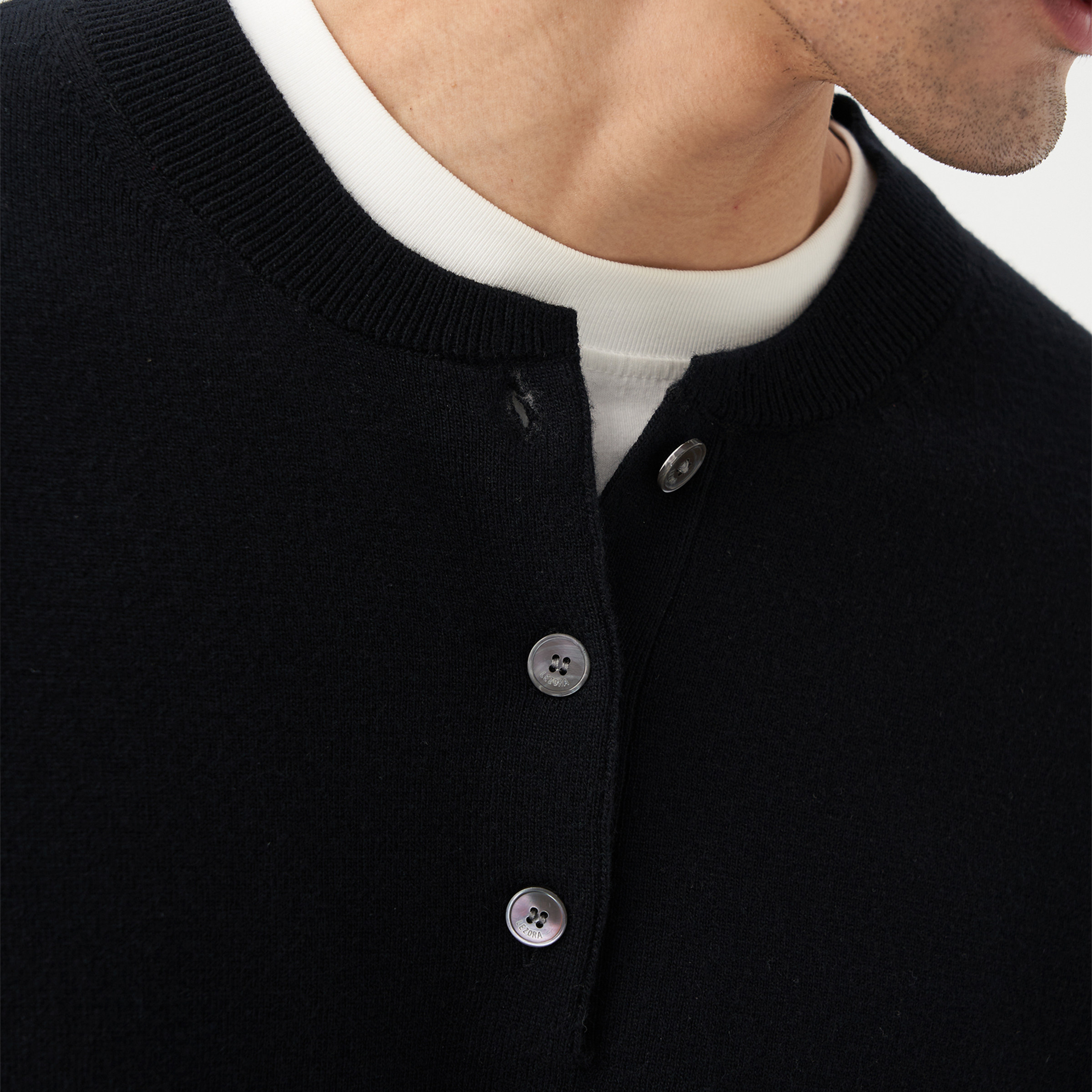 LEZORA 超细美丽奴cashmere山羊绒 秋冬宽松亨利领保暖针织衫男,淘宝优惠券,粉丝福利购,淘宝优惠卷