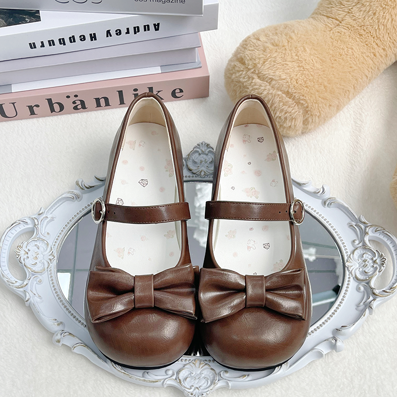 【小圆饼】浅口平跟lo鞋原创百搭圆头甜美可爱百搭学生Lolita鞋,淘宝优惠券,粉丝福利购,淘宝优惠卷