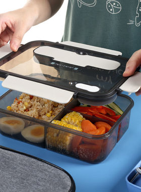 饭盒学生用可加热食品级塑料
