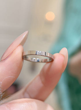 碰水不掉色！时尚简约百搭钛钢戒指女银色半圈镶钻组合叠戴食指环