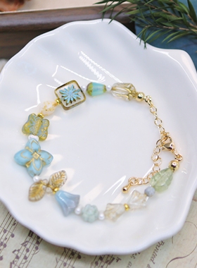 Iris原创【微风情书】做旧捷克珠手链复古小众女生手串闺蜜礼物