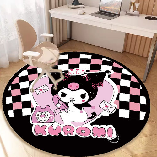 圆形地毯北欧卡通儿童卧室床边毯吊篮吊椅垫子家用电脑椅垫圆地垫 - 图0