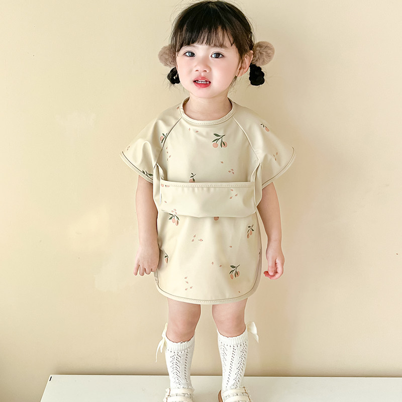 儿童罩衣幼儿园宝宝吃饭围兜防水婴儿辅食饭衣围裙按扣式反穿衣女,淘宝优惠券,粉丝福利购,淘宝优惠卷